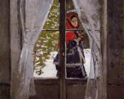 克劳德 莫奈 : The Red Kerchief, Portrait of Madame Monet